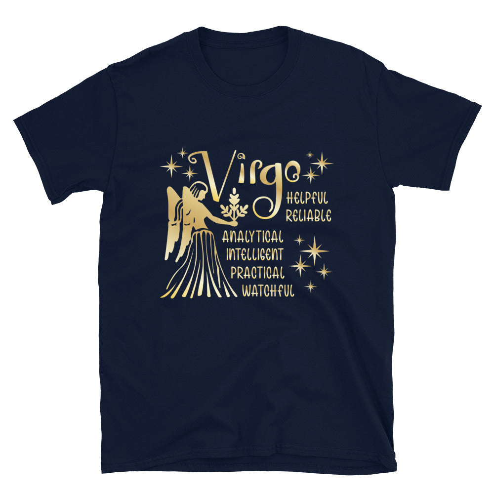 Virgo Zodiac Positive Traits TShirt - Navy Color - https://ascensionemporium.net